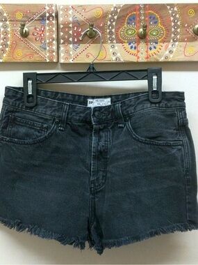 Free People Black Cutoff Jean Shorts